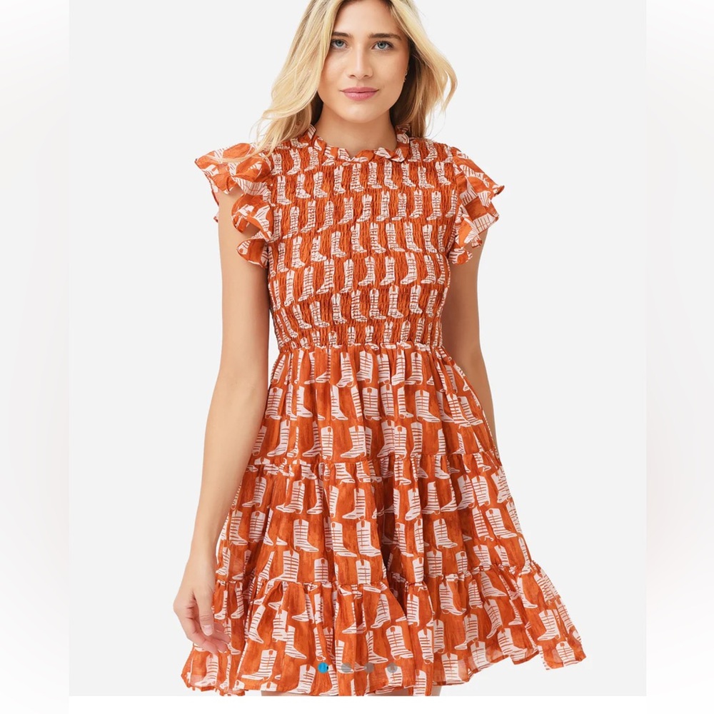 J. Marie Dixie Ruched smocked Dress xs